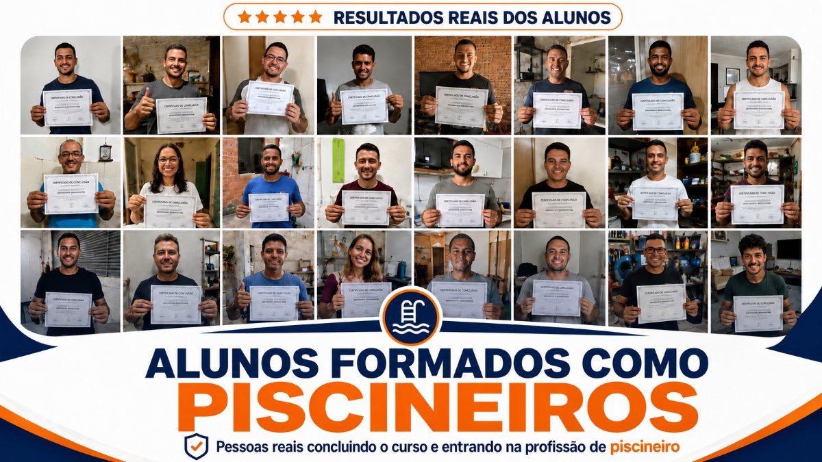 Resultados reais dos alunos formados como piscineiros